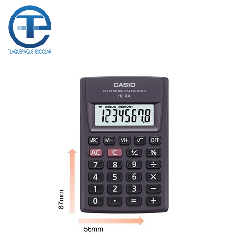 Calculadora Casio, Modelo HL4ASMH, Portátil, De Bolsillo, (1 Pieza)