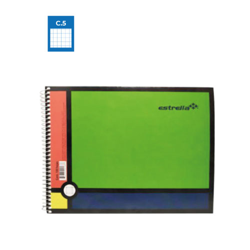 Cuaderno Estrella Forma Italiana, c/100H, Cuadro Chico C5