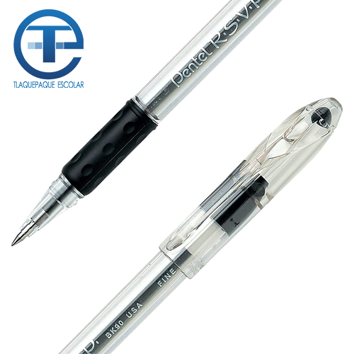 Bolígrafo Pentel RSVP, BK90, Ergonómico, Color Negro, (1 Pieza)