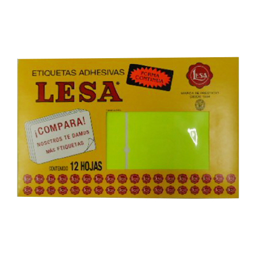 Etiqueta Lesa Fluor #19 C-Amarillo