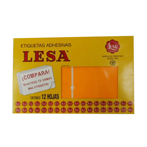 Etiqueta Lesa Fluor #19 C-Naranja