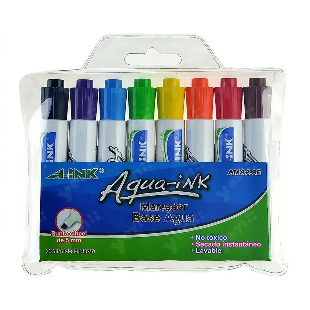 Marcadores Acuacolor, Con 8 Piezas, (1 Paquete)