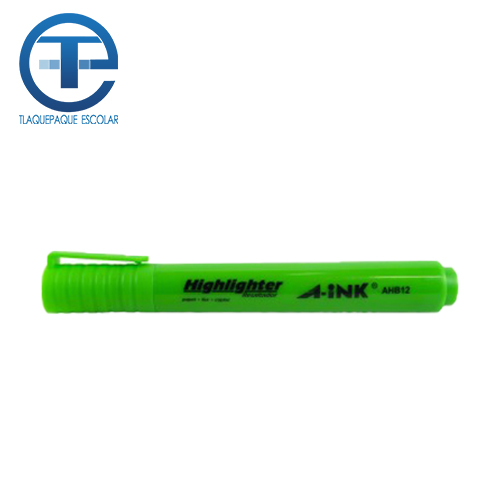 Marcador Fluorescente A-Ink Highlighter, Color Verde, (1 Pieza)