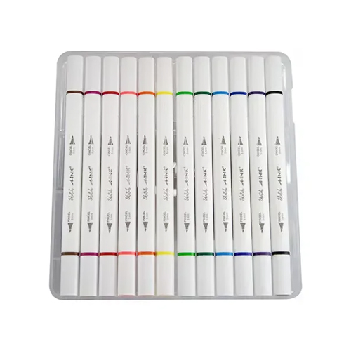 Marcadores A-INK Sketch ASK-12D C/12 Doble Punta Cincel/Pincel