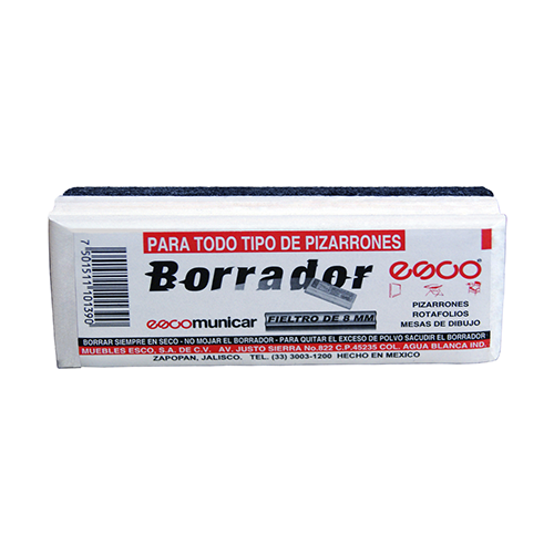 Borrador Esco, P/Pizarrón, material madera, 12.5 CM, Modelo: BCF085125, (1 Pieza)