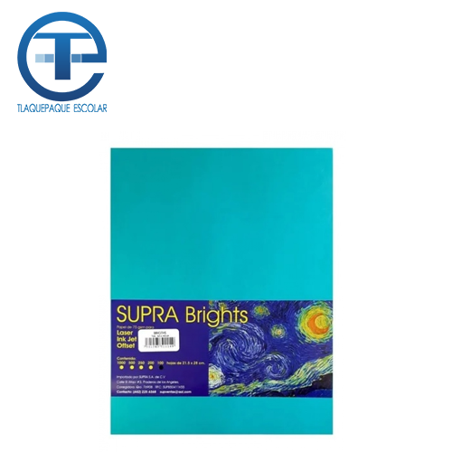Hoja Supra Bright, Tamaño Carta, C/100, #2 Blue Bell, (1 Pieza)