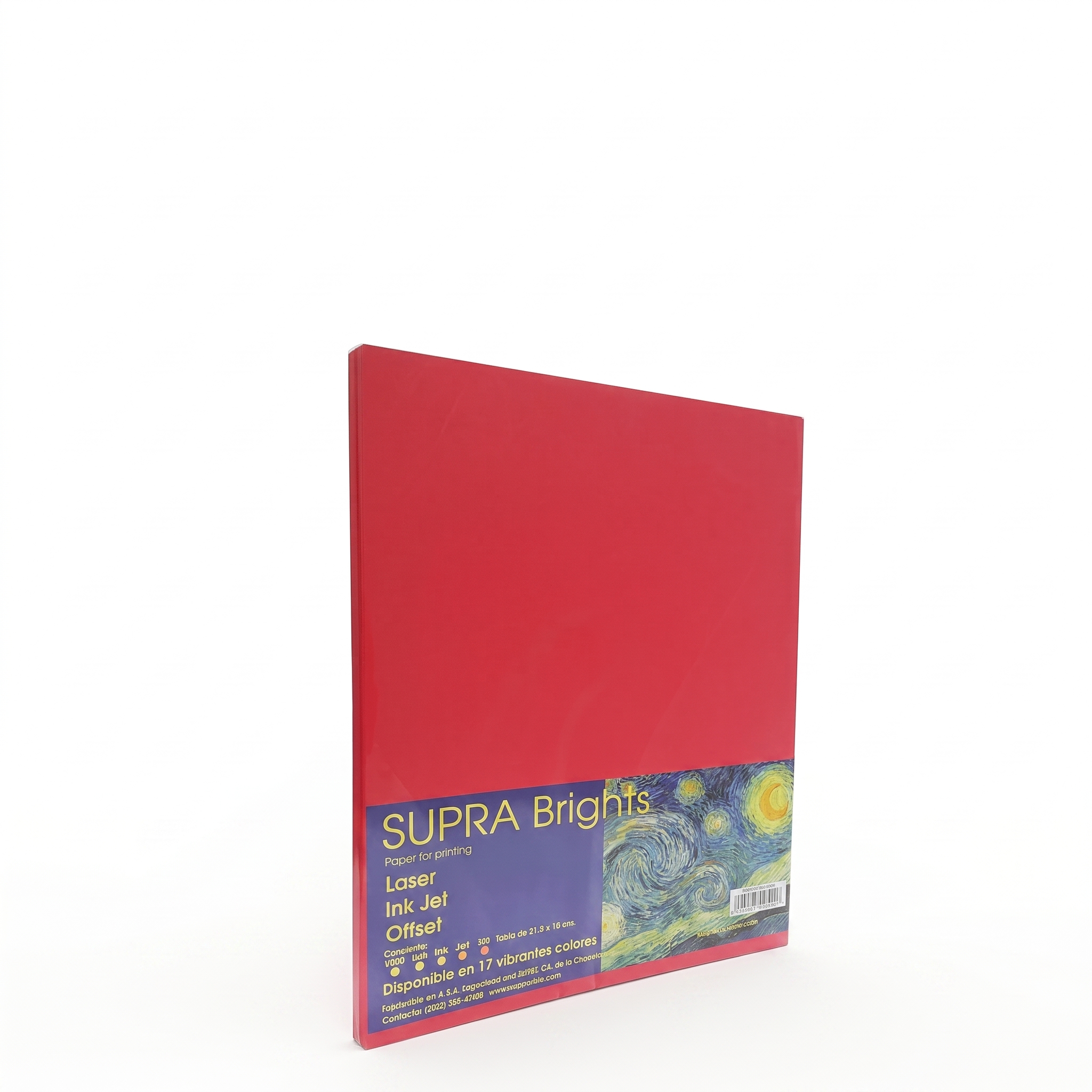 Hoja Supra Bright, Tamaño Carta, C/100, #9, Rojo Intenso, (1 Pieza)
