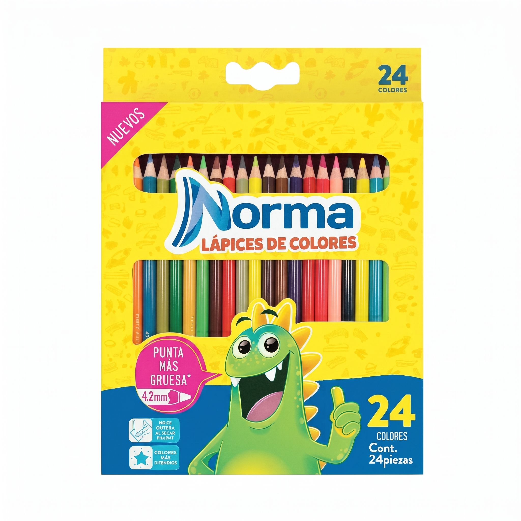 Lápices de Colores Norma Básicos Largos C24 Piezas Modelo 584204 547073