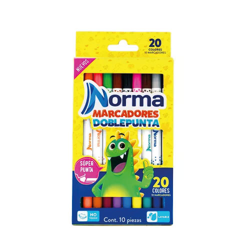Plumones Norma Lavables, C/12, (1 Caja)