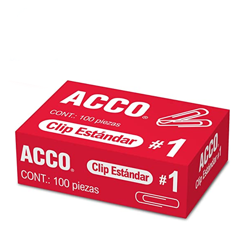 Clip Acco Standard, #1, P1650,  C/100, (1 Caja)