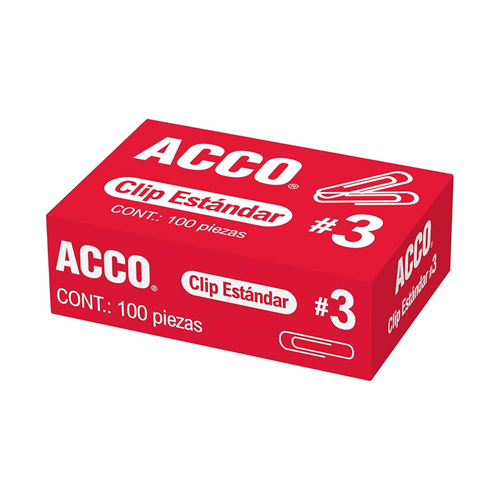 Clip Acco Estándar #3 P1670, Caja con 100 Piezas