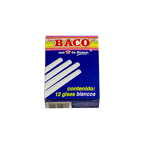 Gis Baco, 12 Gises, Blanco Moldeado, (1 Caja)