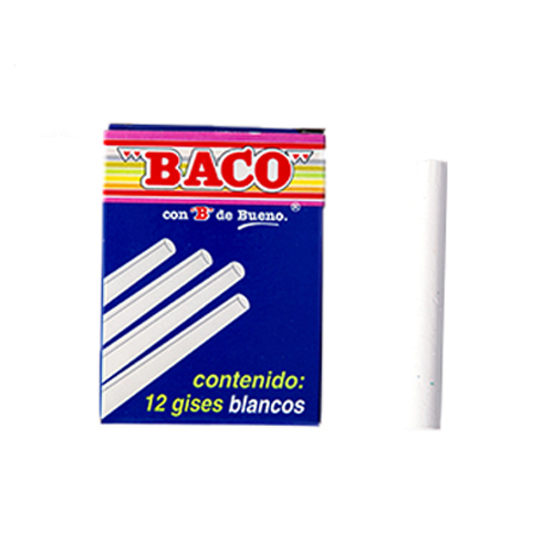 Gis Baco, 12 Gises, Blanco Moldeado, (1 Caja)