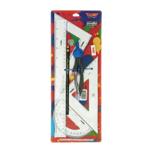 Juego De Geometría Baco, Con Compas, Modelo E5070, (1 Pieza)