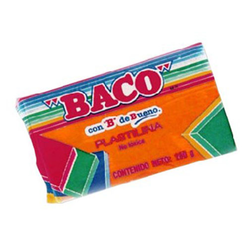 Plastilina Baco Marquilla, 180 Gramos, Naranja, (1 Barra)