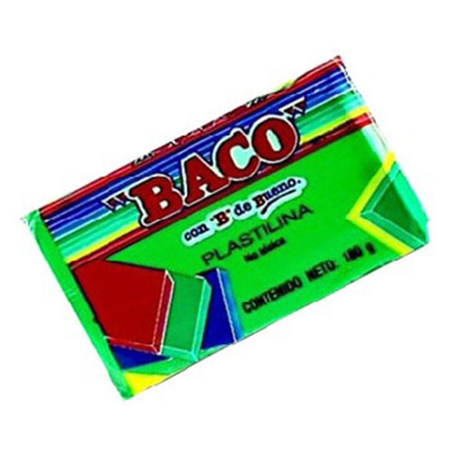 Plastilina Baco Marquilla, 180 Gramos, Verde Neón, (1 Barra)