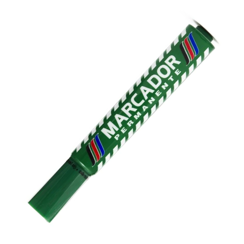 Marcador Baco Permanente Barril Plástico Verde