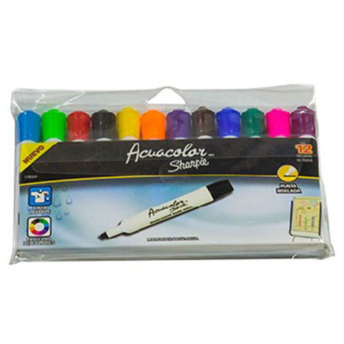 Marcadores Acuacolor, Estuche Con 12 Piezas, (1 Paquete)