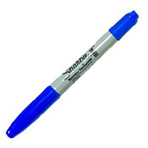 Marcador Permanente Sharpie, Twin Tip, Azul, (1 Pieza)