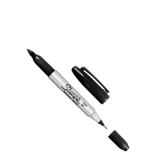 Marcador Permanente Sharpie, Twin Tip, Negro, (1 Pieza)