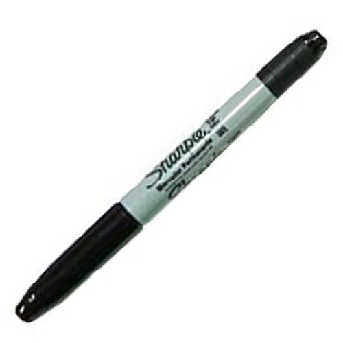 Marcador Permanente Sharpie, Twin Tip, Negro, (1 Pieza)