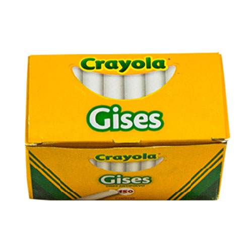 Gis Crayola, 150 Gises, Blanco Comprimido, (1 Caja)