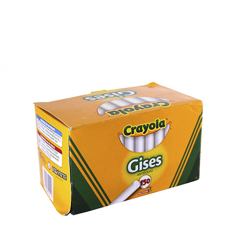Gis Crayola, 150 Gises, Blanco Comprimido, (1 Caja)