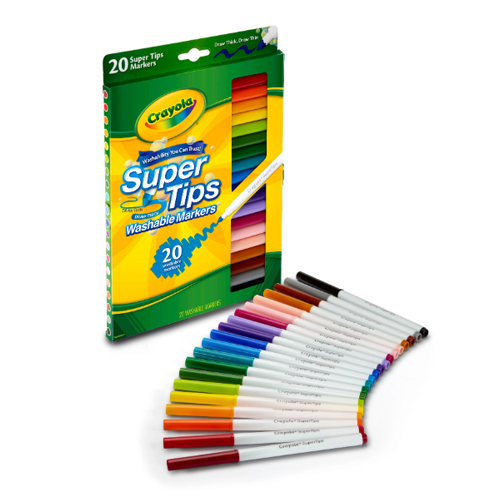Plumones Crayola SuperTips, Delgados, 20 piezas, (1 Caja)