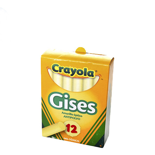 Gis Crayola AntiPolvo, 12 Gises, Amarillo, (1 Caja)