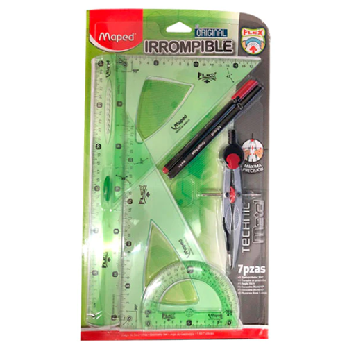 Juego de geometría Maped irrompible con compas de precisión, Modelo: 19205