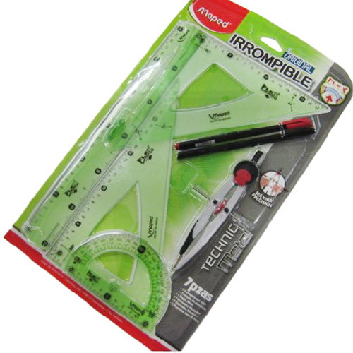 Juego de geometría Maped irrompible con compas de precisión, Modelo: 19205