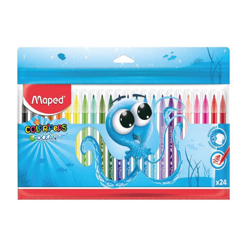 Plumón Maped Color Peps Ocean, C/24, (1 Caja)