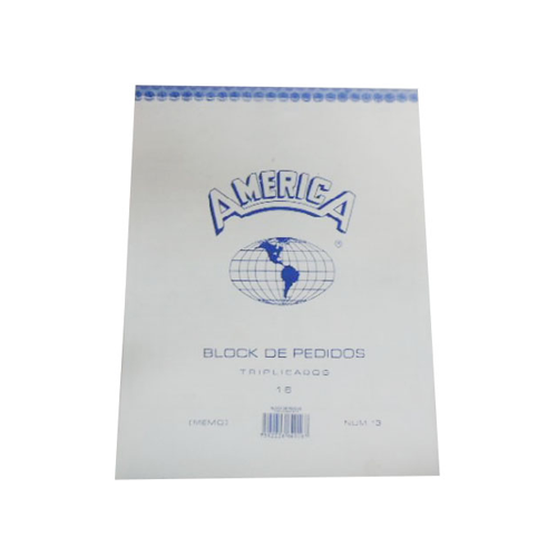 Block América Pedidos Triplicado No.16