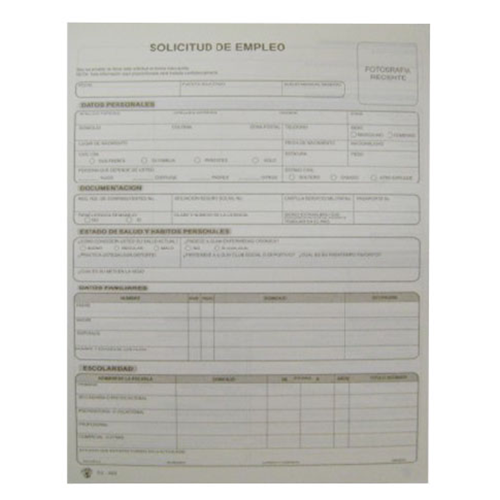 Block América solicitud de empleo C/25