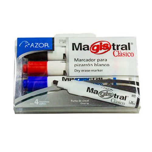 Marcador Magistral, Para Pintarron, Colores Surtidos, (1 Paquete)