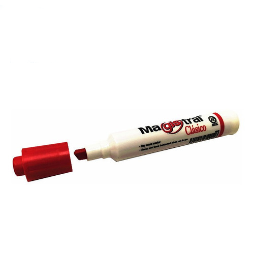 Marcador Magistral, Barril Rojo, Para Pintarron, Color Rojo, (1 Pieza)