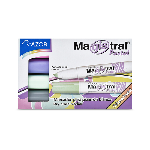 Marcador Azor Magistral Didáctico 8354P Pastel (Estuche con 4)
