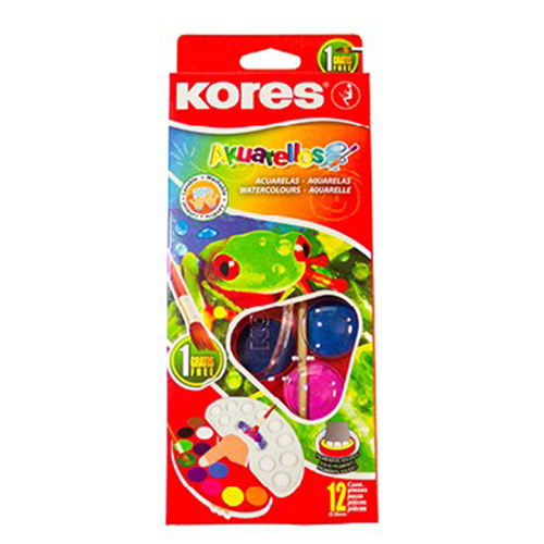 Acuarela Marca Kores C/12 Pastillas (1 Pieza)