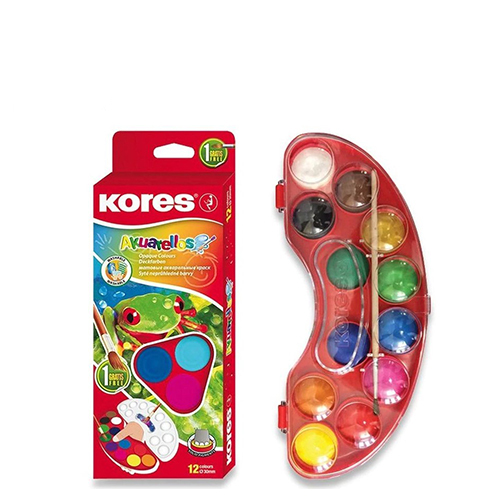 Acuarela Marca Kores C/12 Pastillas (1 Pieza)