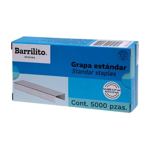 Grapa Barrilito 1010GBA Estándar 26/6 (Caja con 5000 Grapas)