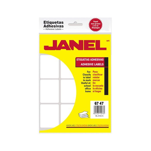 Etiqueta Janel #13 (67 x 47 mm)