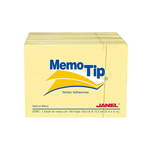 Block De Notas Adhesivas Memo Tip, 3" x 4", Amarillo