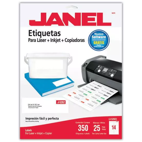 Etiqueta Janel, Modelo: J5262 (1 1/3X4) L/I C/25H.