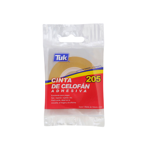 Cinta Adhesiva Tuk T-205 Plástica 12 mm x 33 m