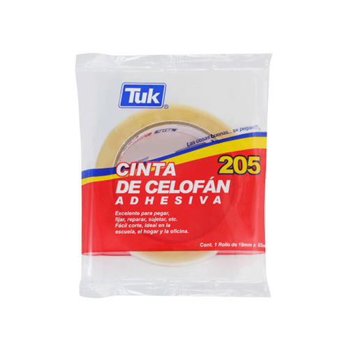 Cinta Adhesiva Tuk T-205 Plástica 18 mm x 65 m