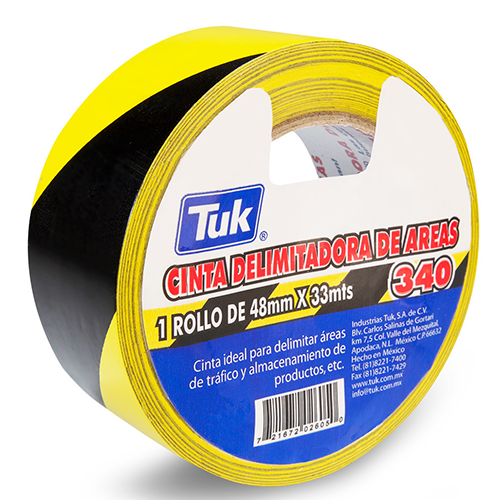 Cinta Tuk delimitadora de áreas, Modelo: T-340-NE, 48x33, Amarillo con negro, (1 Pieza)
