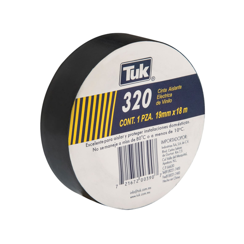 Cinta Aislante Tuk T-320NE 19 mm x 18 m, Negra