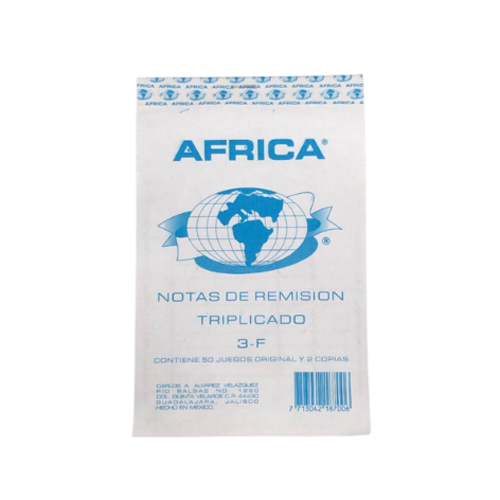 Block África De Remisión 3F 100 Hojas