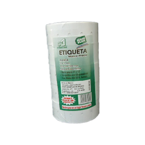 Etiqueta GS-8 Rollo con 1000 Piezas 21x12 mm Blanca