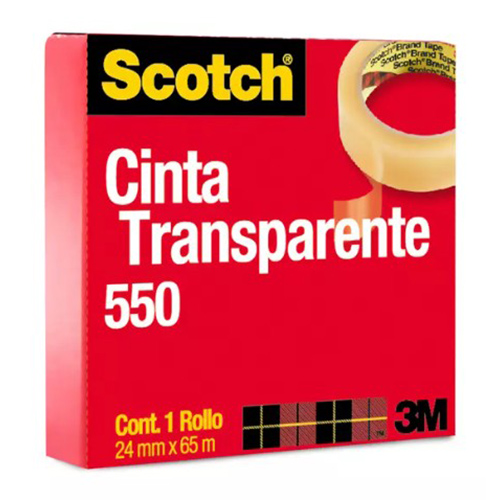 Cinta Scotch Celofán, 3M, 24 mm x 65 m, (1 Pieza)